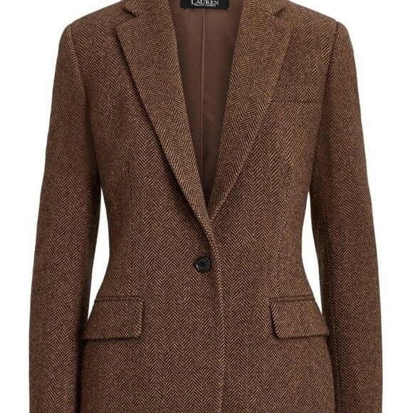 Polo Ralph Lauren Jackets & Blazers - NWT Lauren Ralph Lauren Women's Wool Blend Herringbone Tweed Blazer 8